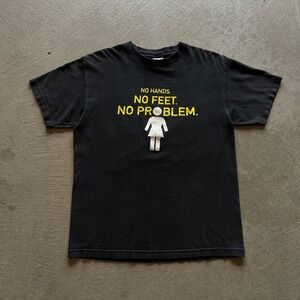 Vintage Girl Skateboards Shirt Size Medium Black No Hands No Feet No Problem